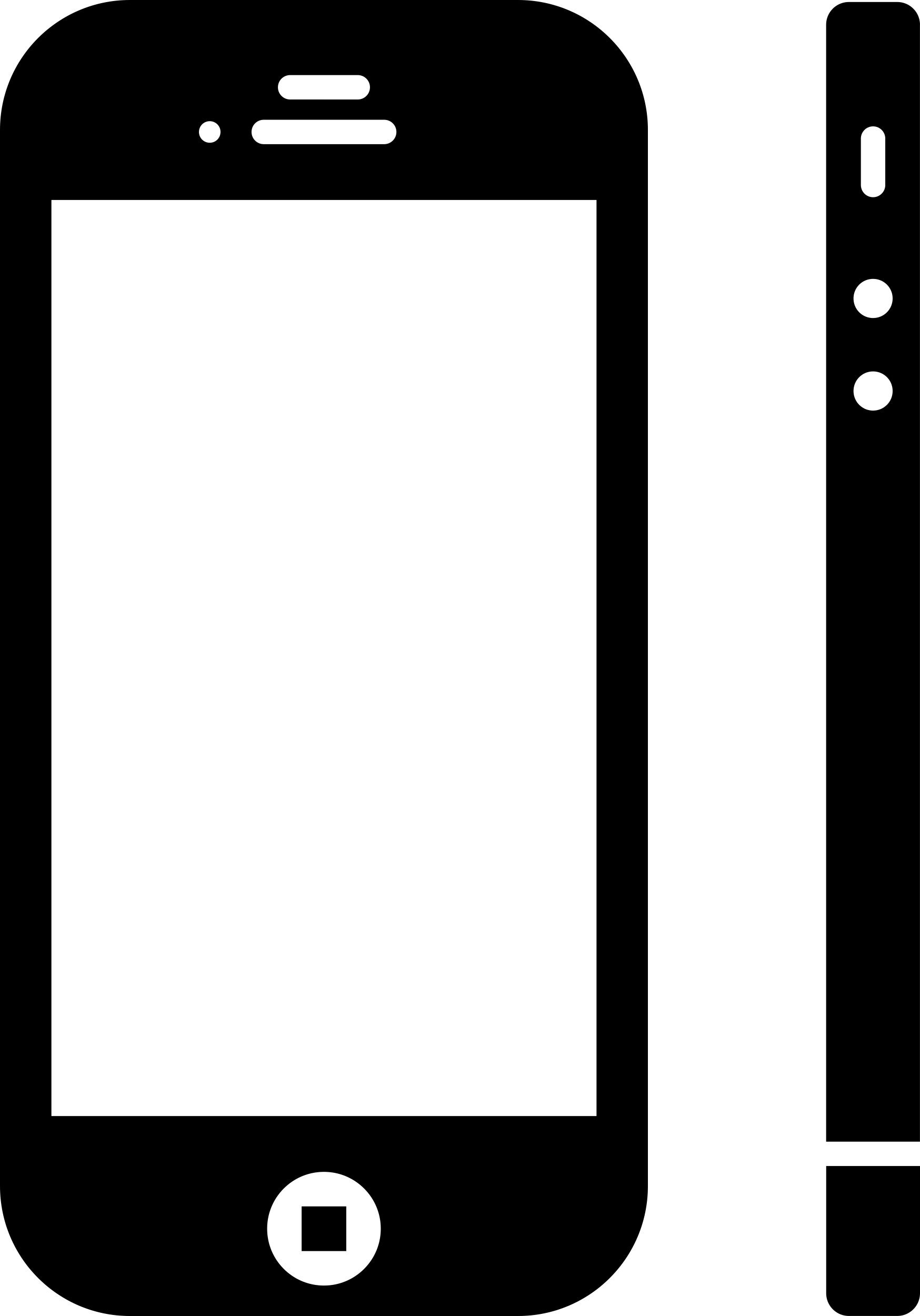 Phone From Two View Points Front And Side Outline Svg File Free Vectors
